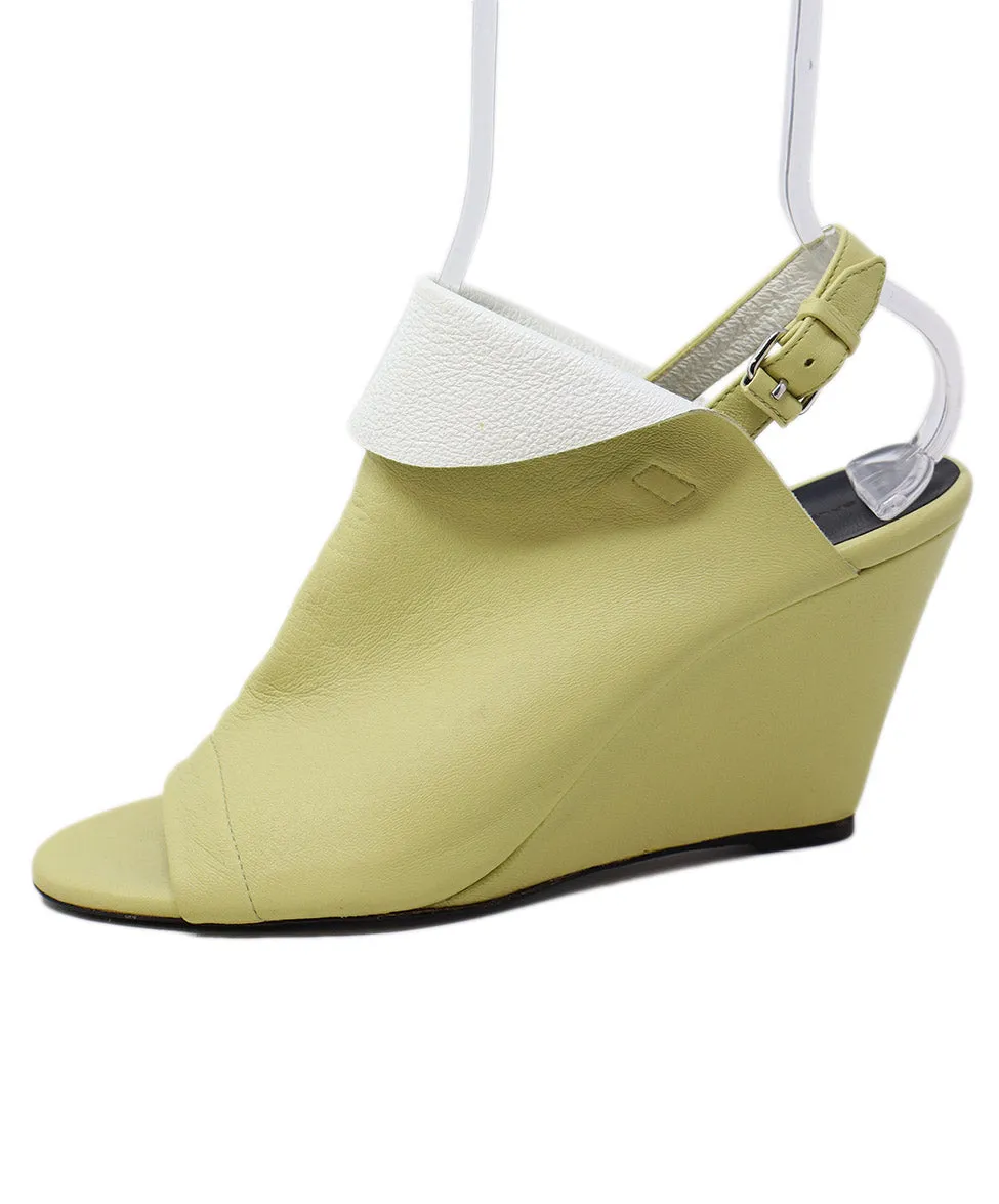 Balenciaga Yellow & White Leather Wedges sz 10