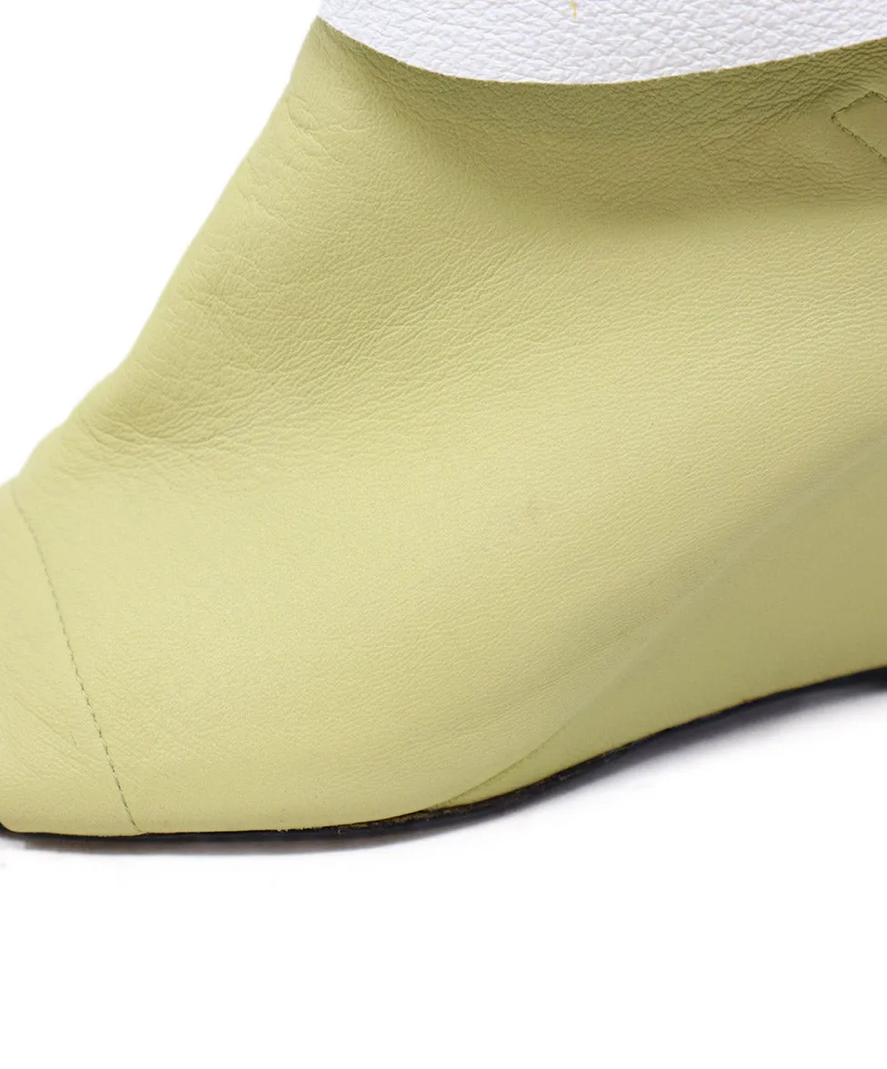Balenciaga Yellow & White Leather Wedges sz 10