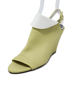Balenciaga Yellow & White Leather Wedges sz 10