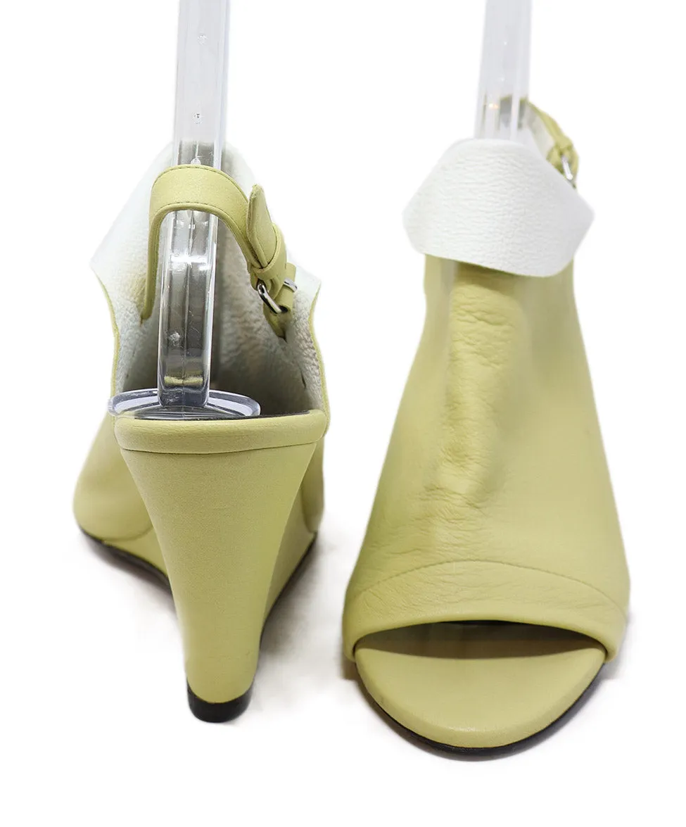 Balenciaga Yellow & White Leather Wedges sz 10