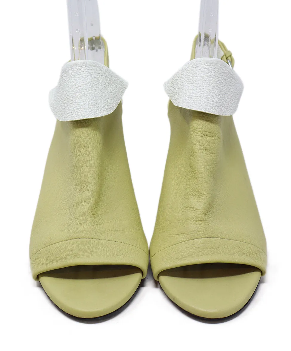 Balenciaga Yellow & White Leather Wedges sz 10