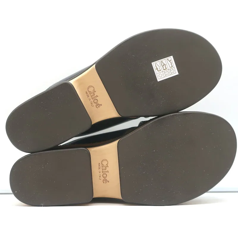 Chloe Laia Crisscross Platform Sandals Black Leather Size 38 NEW