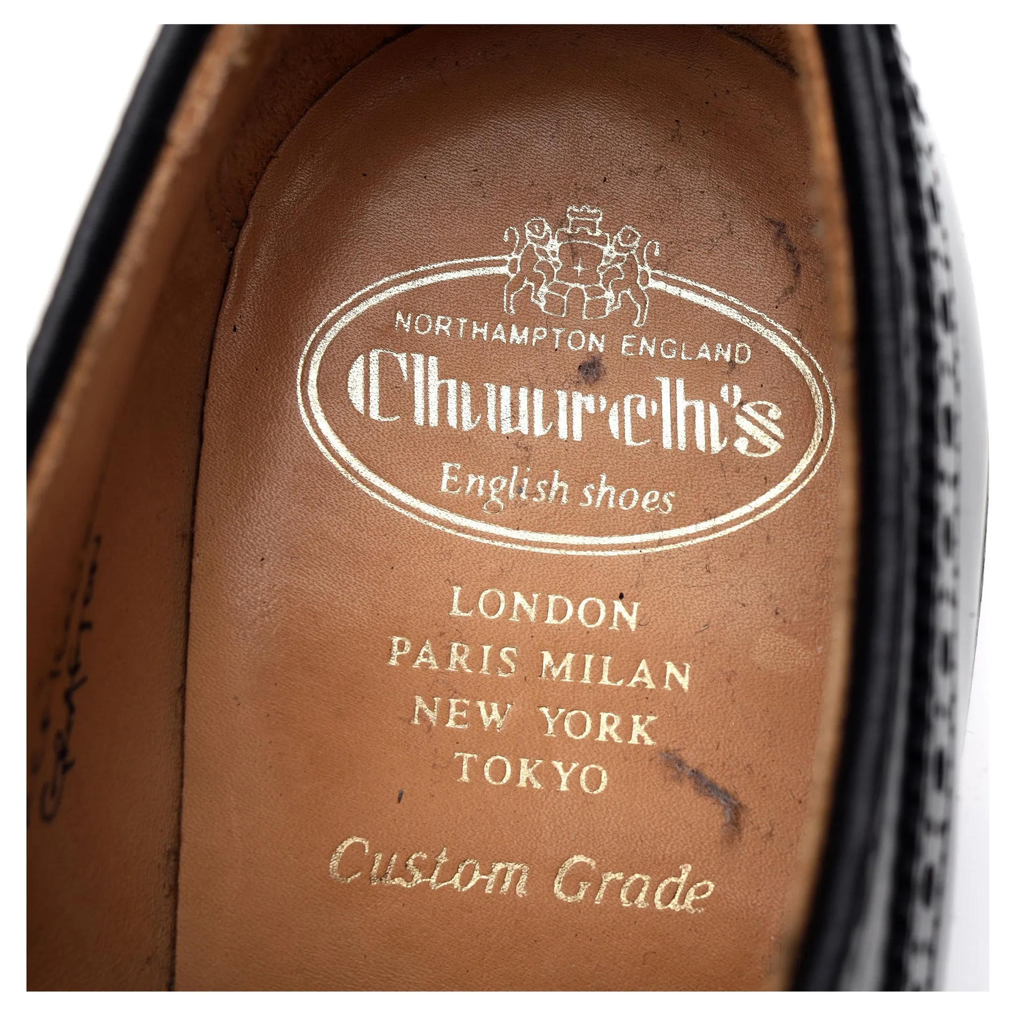 'Grafton' Black Leather Derby Brogues UK 7.5 F
