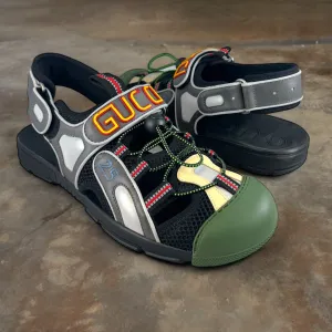 GUCCI Sport Sandals in Green Multi | Size 8.5