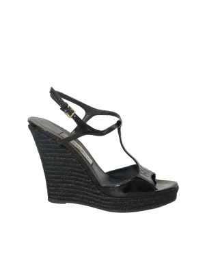 Patent Leather Wedge Sandals
