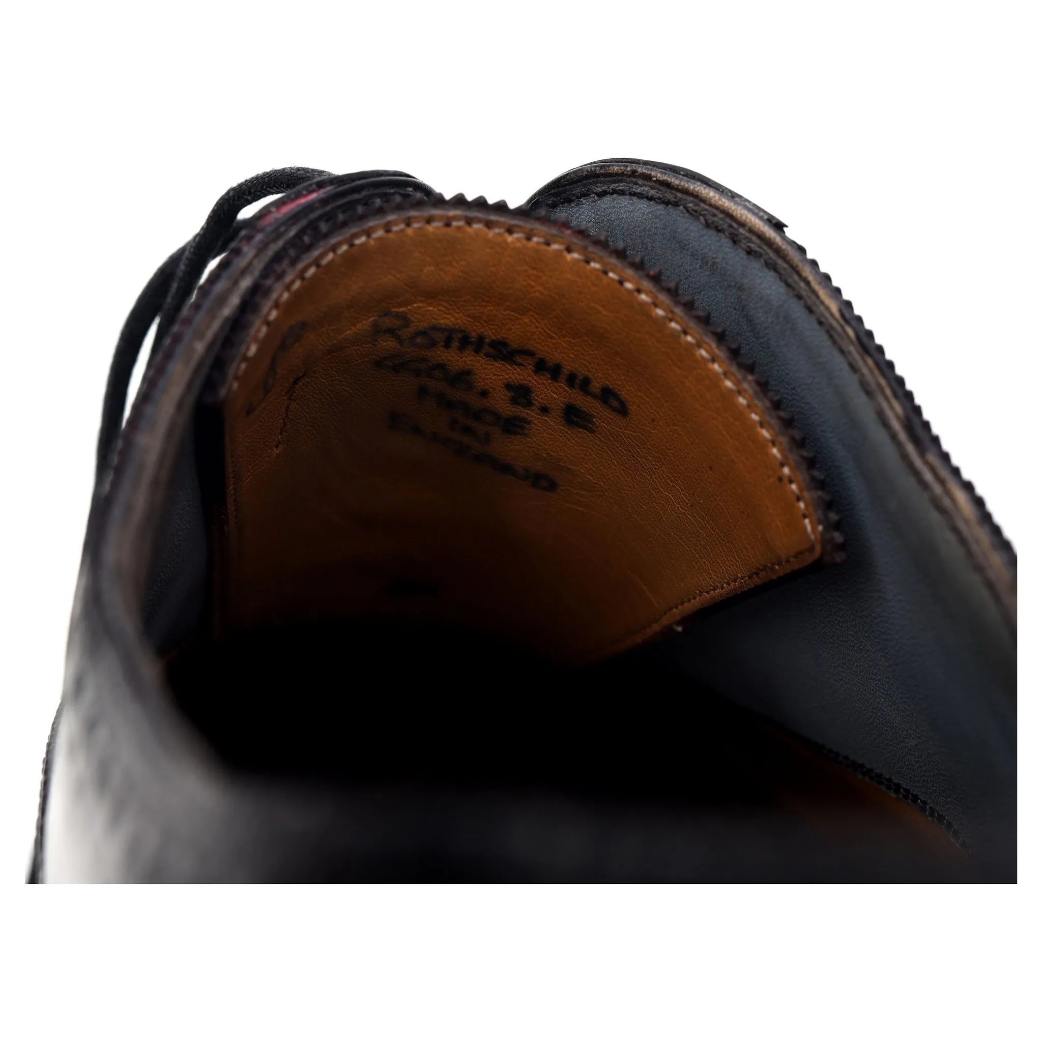 'Rothschild' Black Leather Oxford Brogues UK 8 E