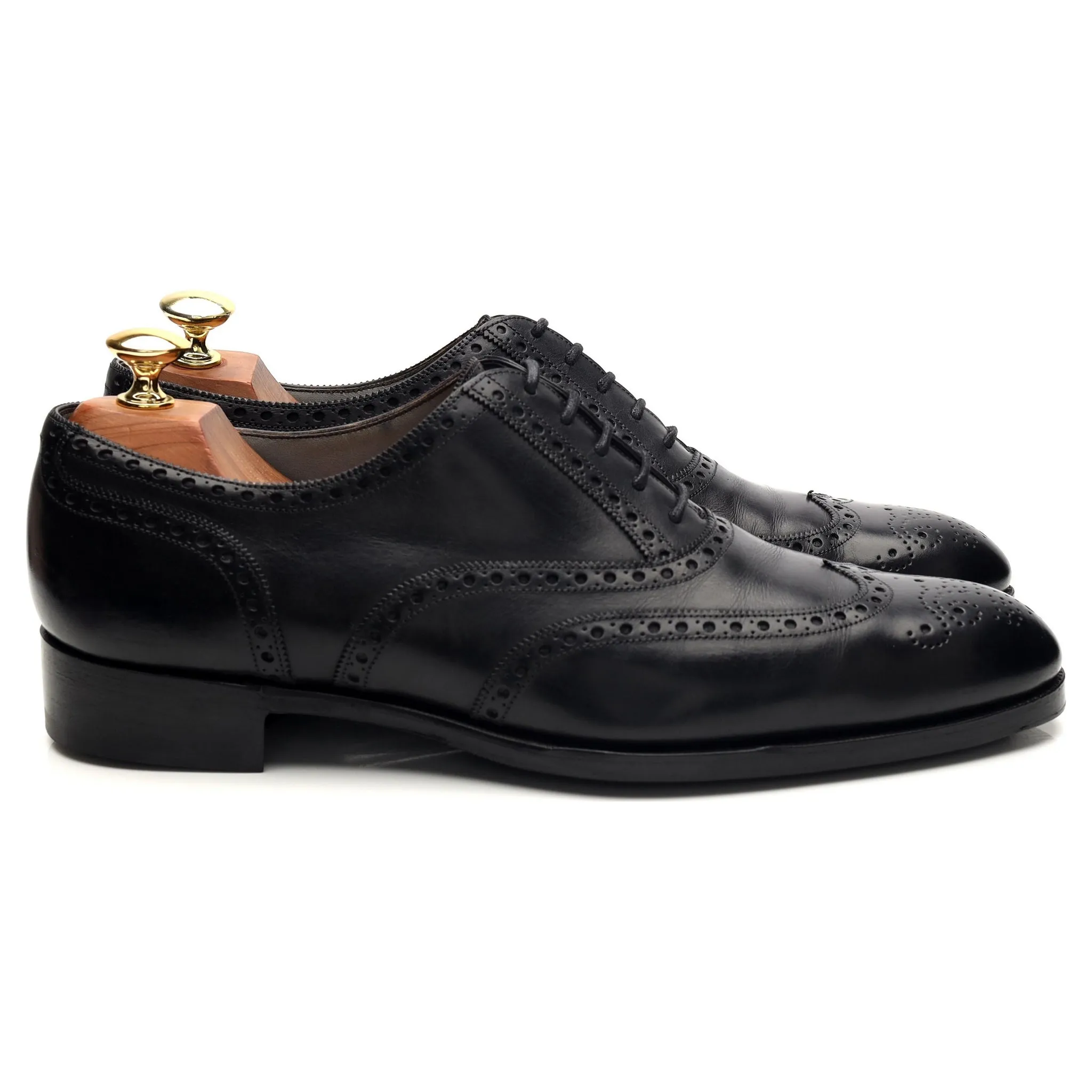 'Rothschild' Black Leather Oxford Brogues UK 8 E