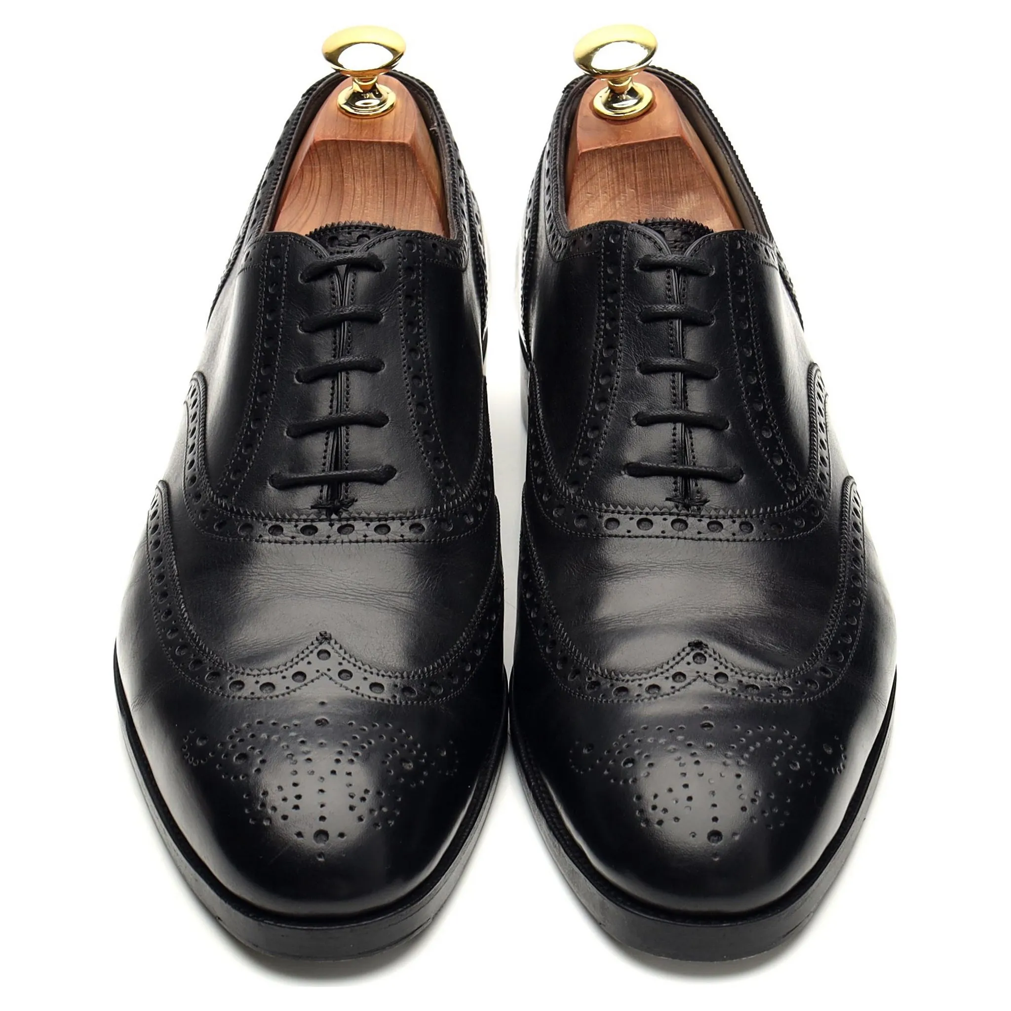 'Rothschild' Black Leather Oxford Brogues UK 8 E