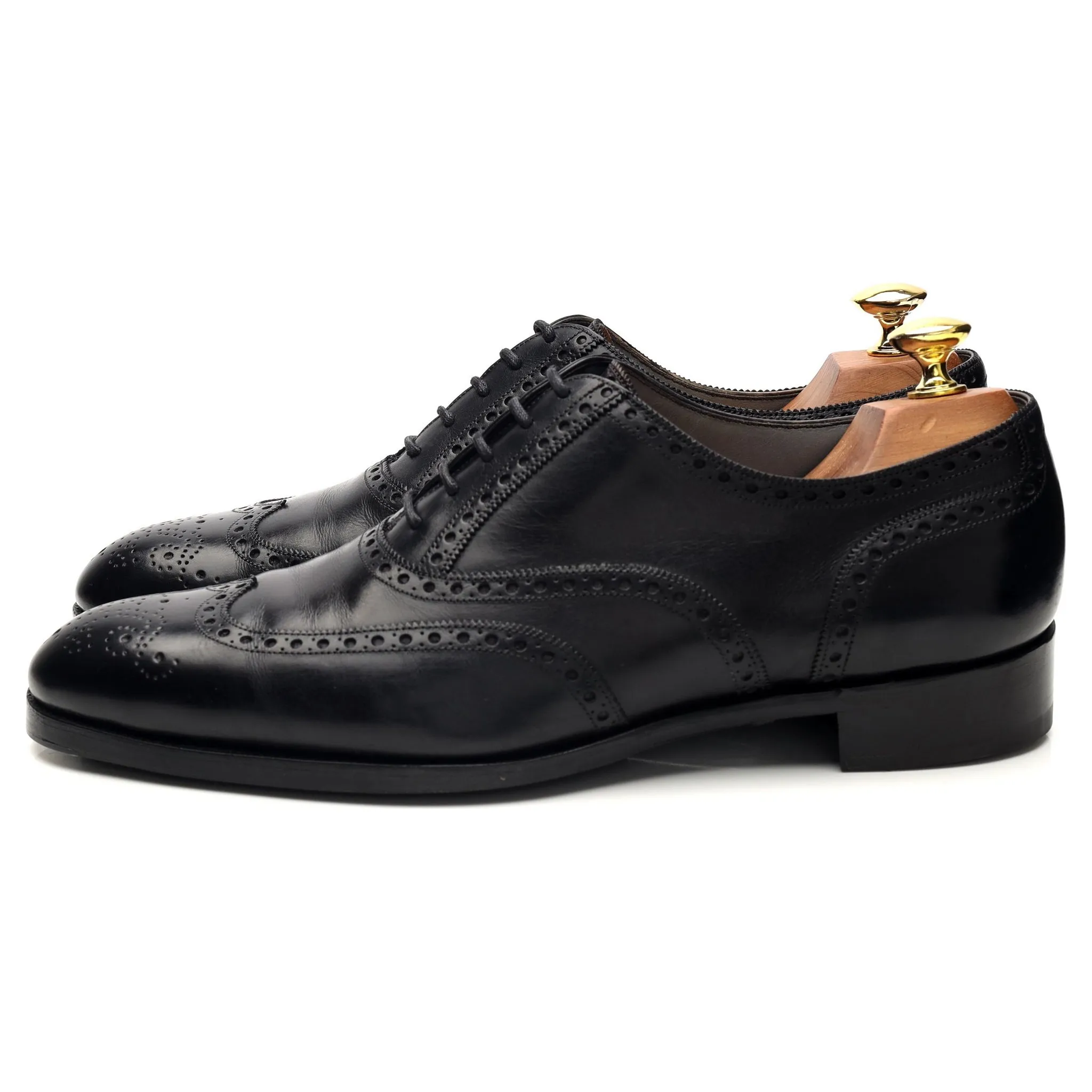 'Rothschild' Black Leather Oxford Brogues UK 8 E