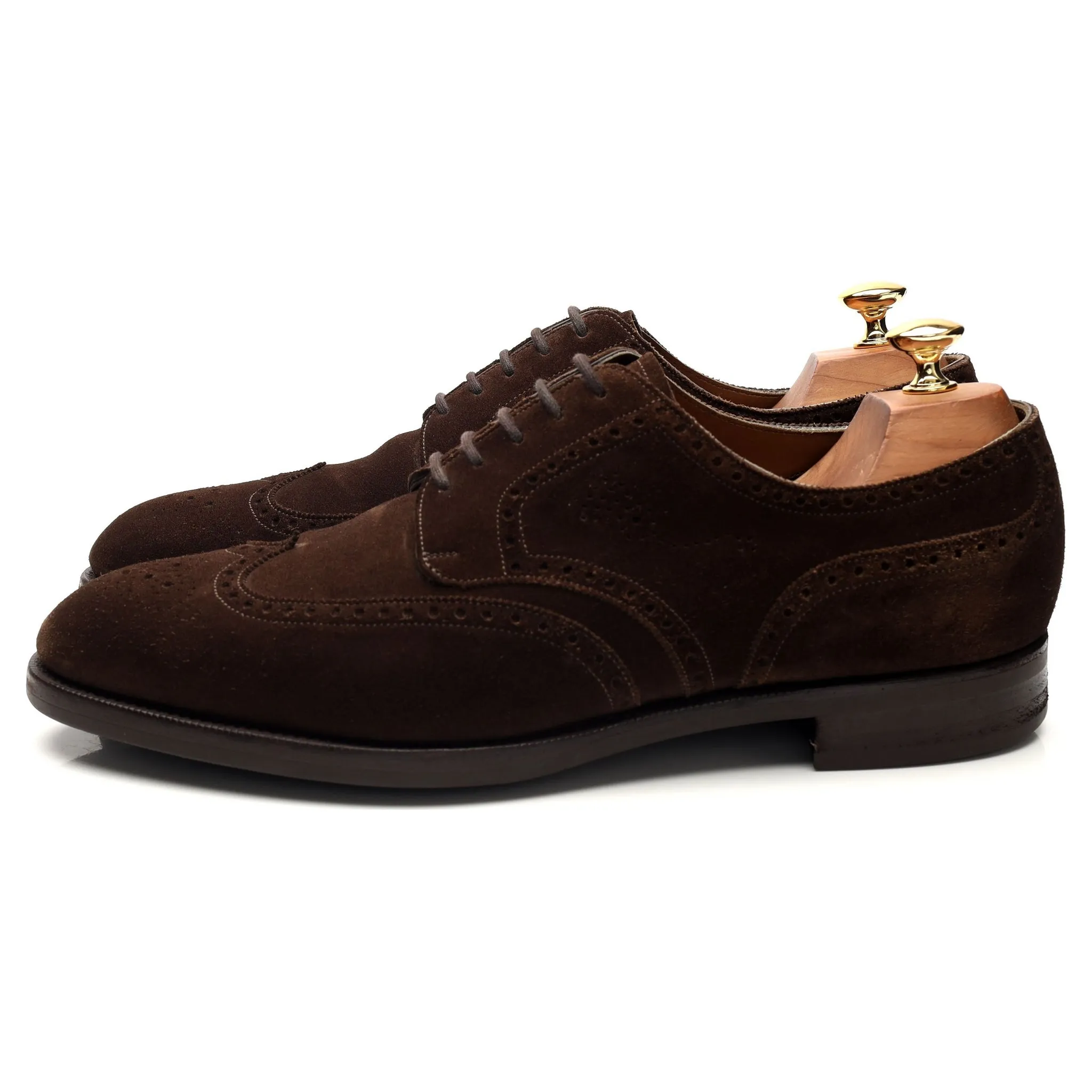 'Sandringham' Dark Brown Suede Derby Brogues UK 10 E