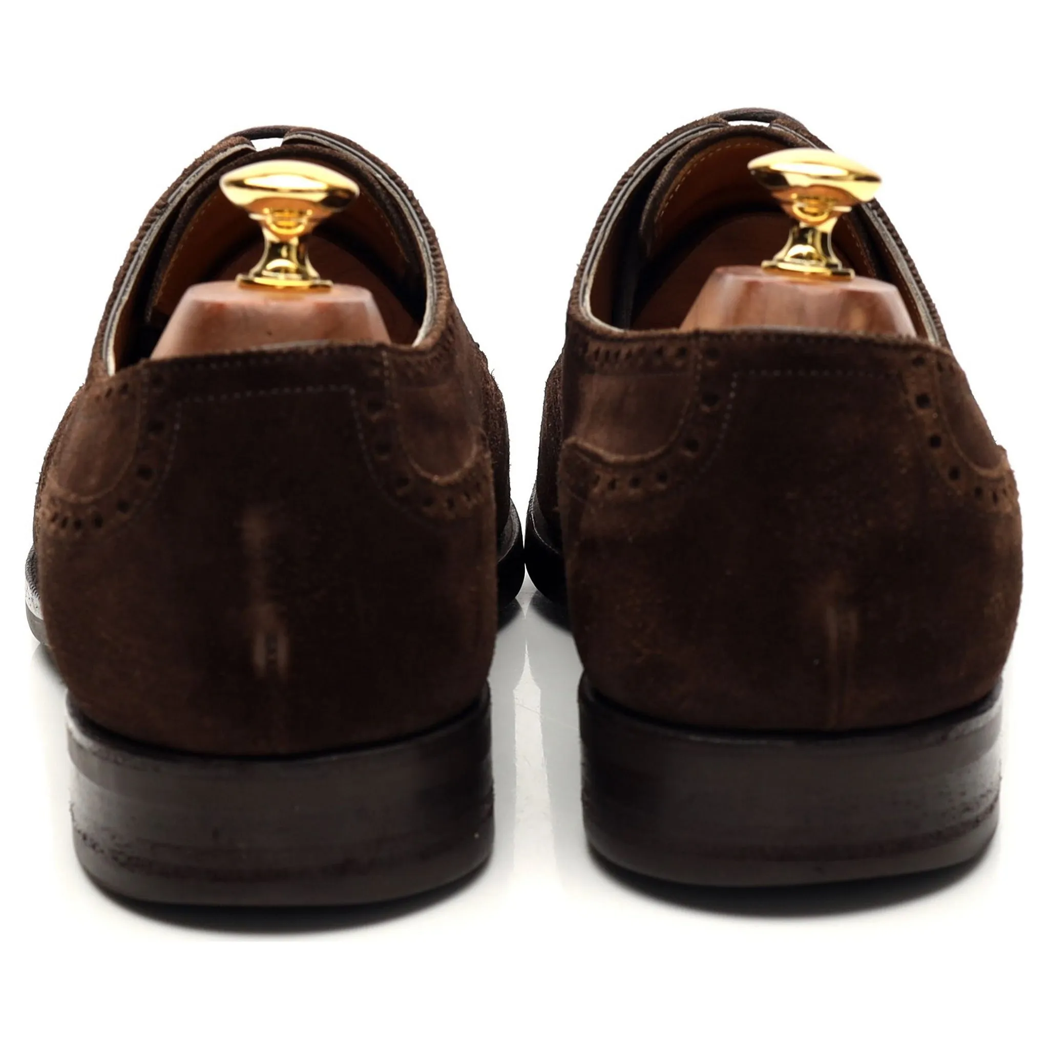 'Sandringham' Dark Brown Suede Derby Brogues UK 10 E