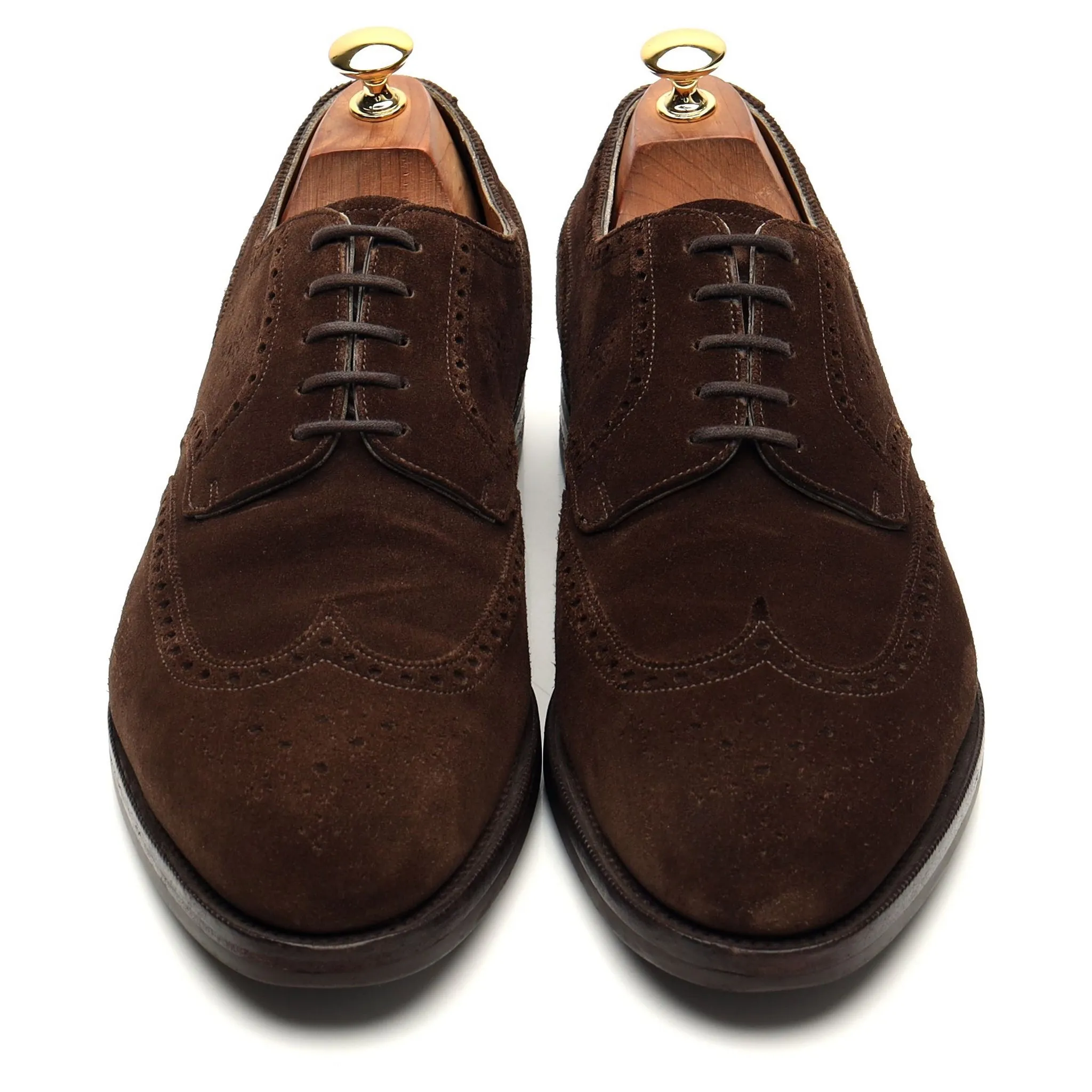 'Sandringham' Dark Brown Suede Derby Brogues UK 10 E