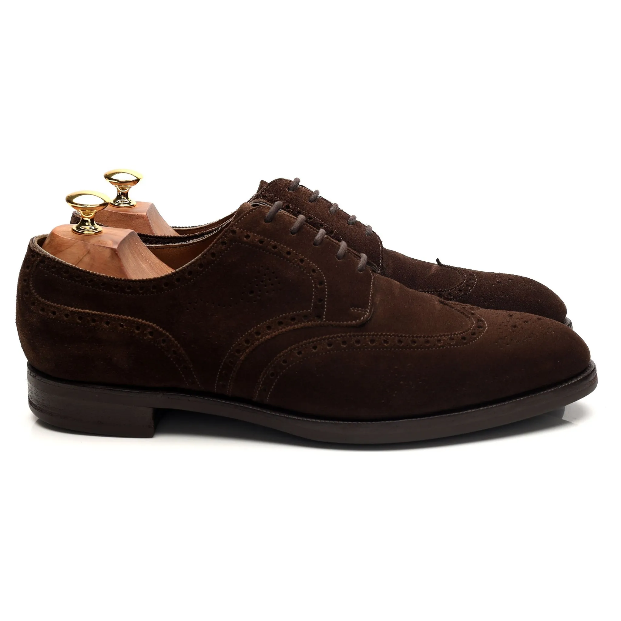 'Sandringham' Dark Brown Suede Derby Brogues UK 10 E