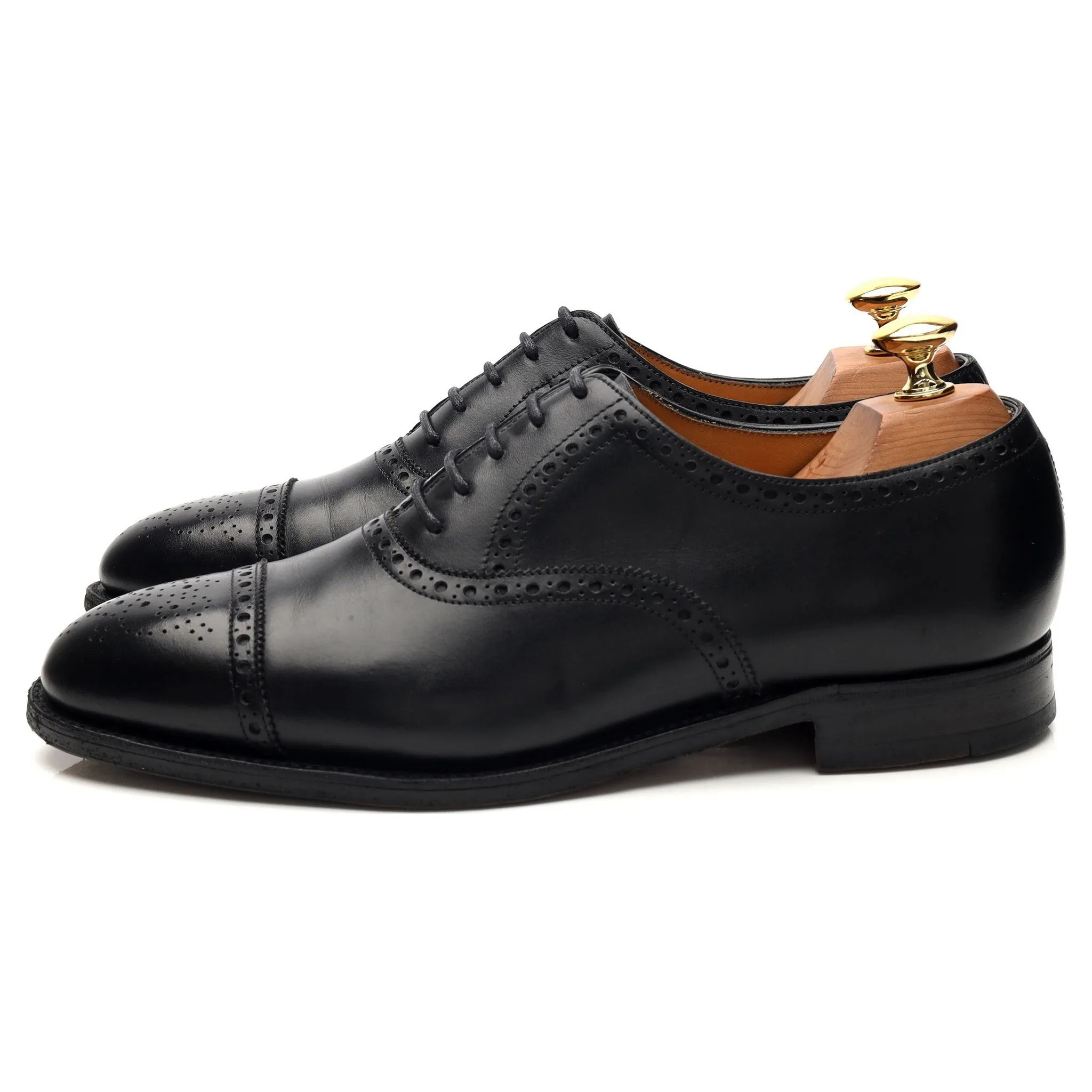 'Seymour' Black Leather Oxford Brogues UK 6 E