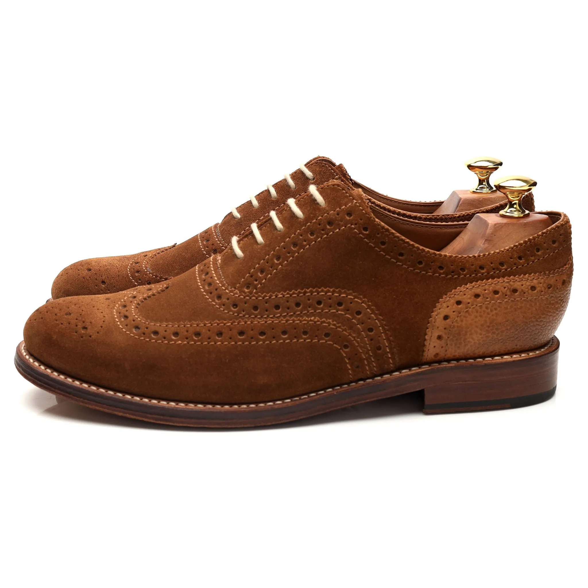 'Stanley' Snuff Brown Suede Oxofrd Brogues UK 9.5 G