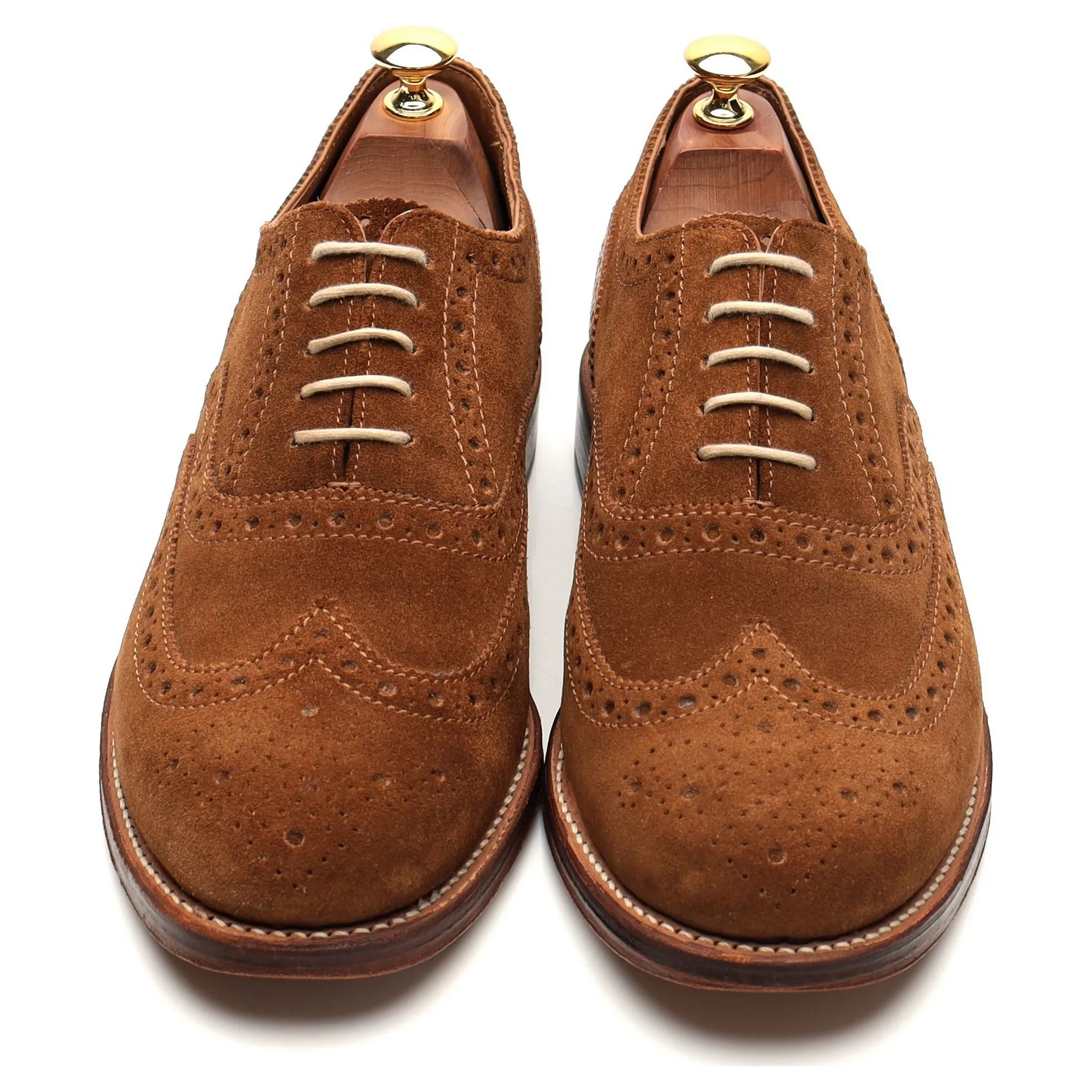 'Stanley' Snuff Brown Suede Oxofrd Brogues UK 9.5 G