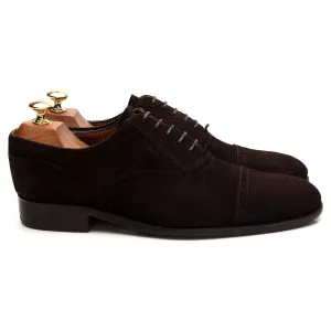 'Tom' Dark Brown Suede Oxford Semi Brogues UK 7 F