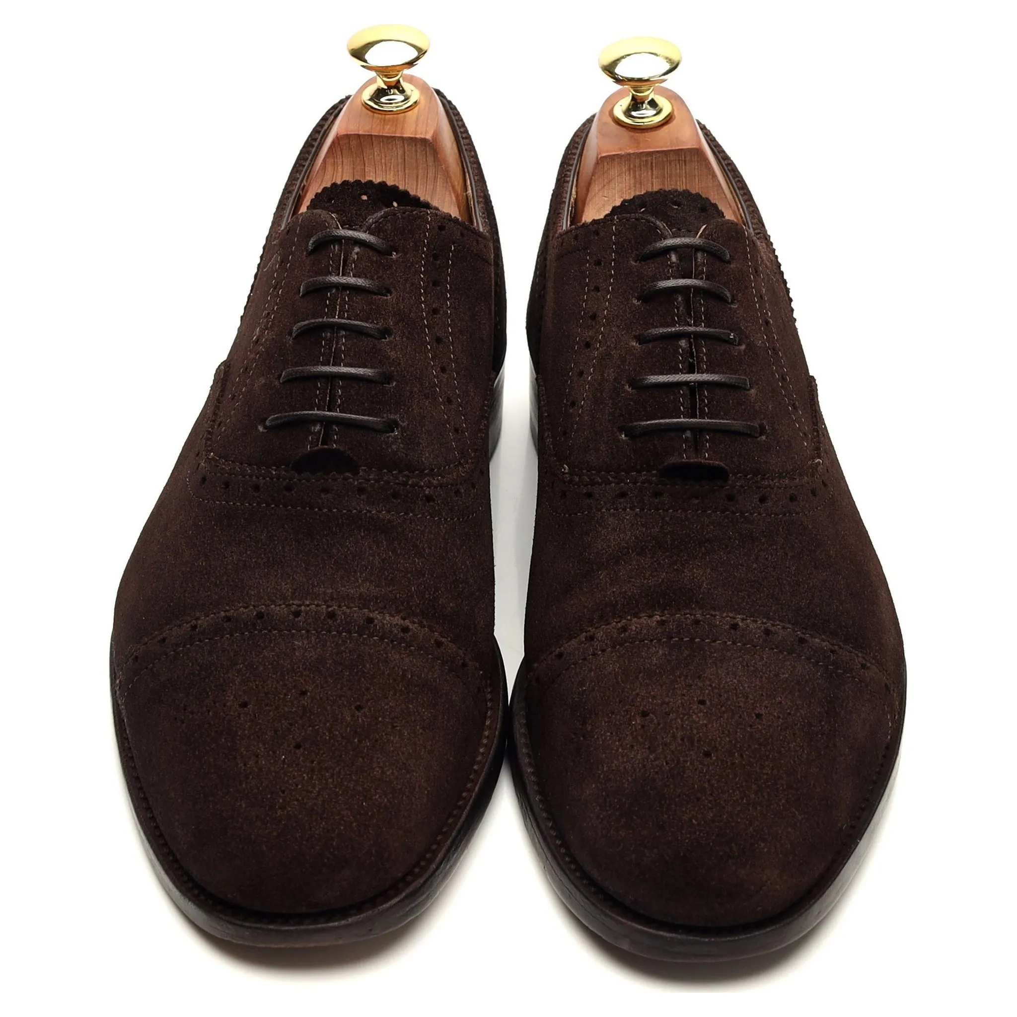 'Tom' Dark Brown Suede Oxford Semi Brogues UK 7 F