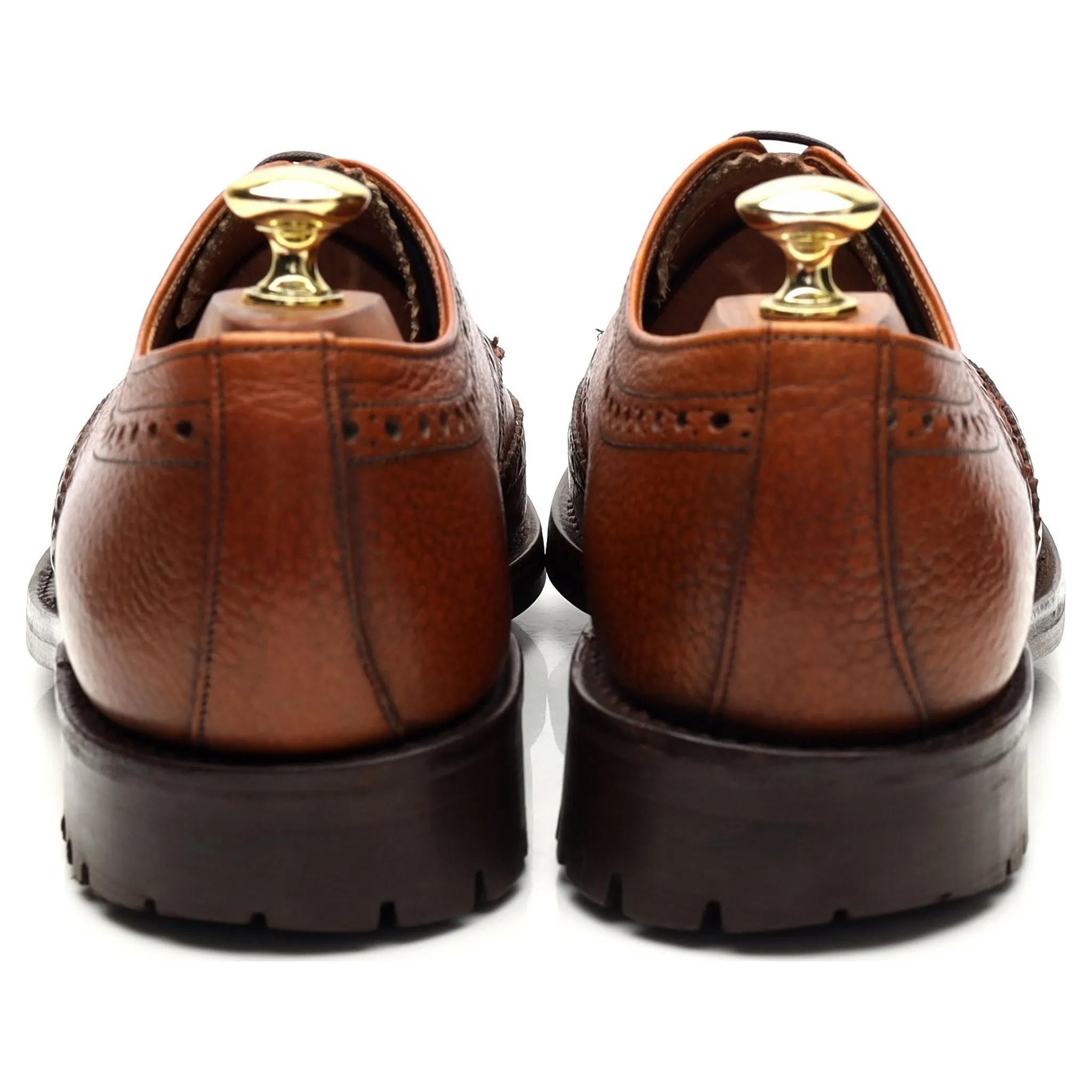 'Tweed II' Tan Brown Leather Derby Brogues UK 7 F