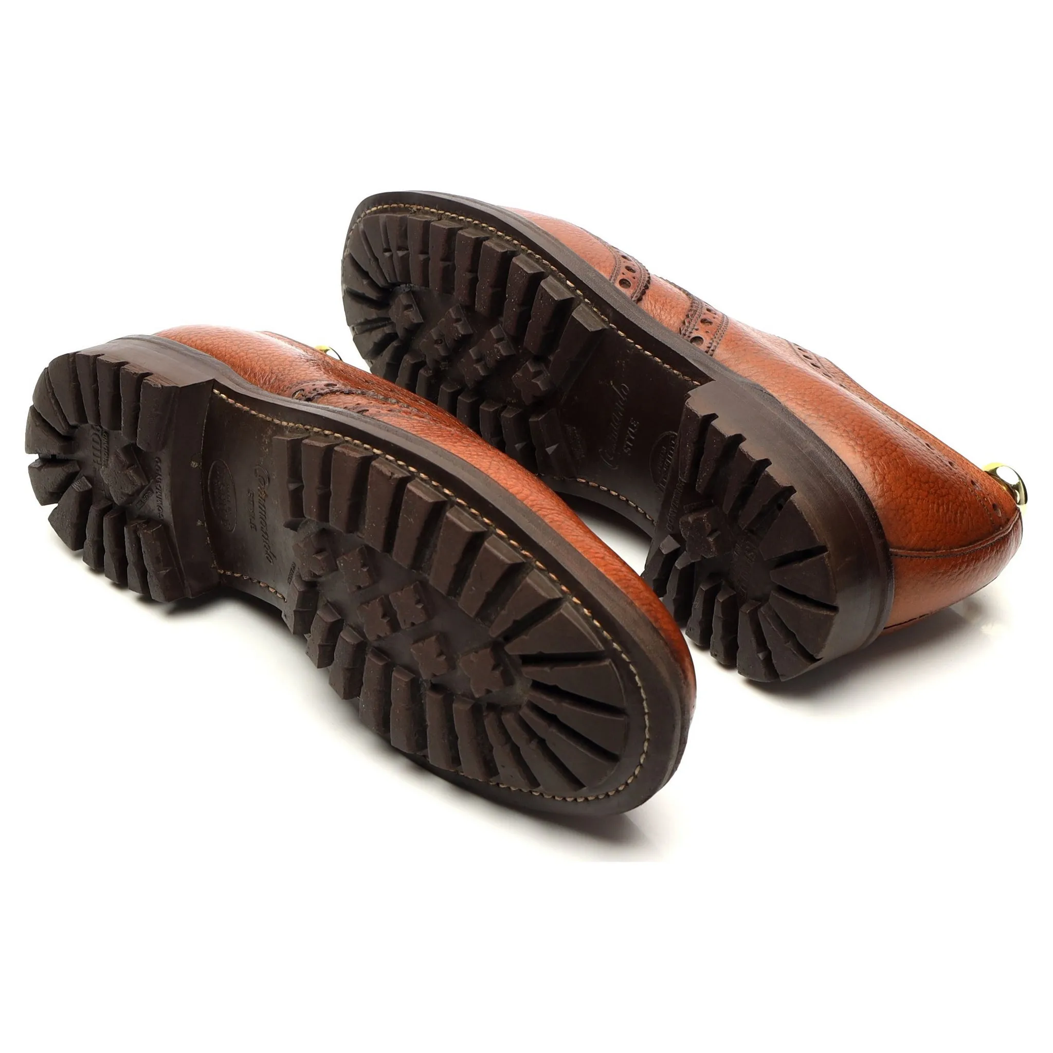 'Tweed II' Tan Brown Leather Derby Brogues UK 7 F