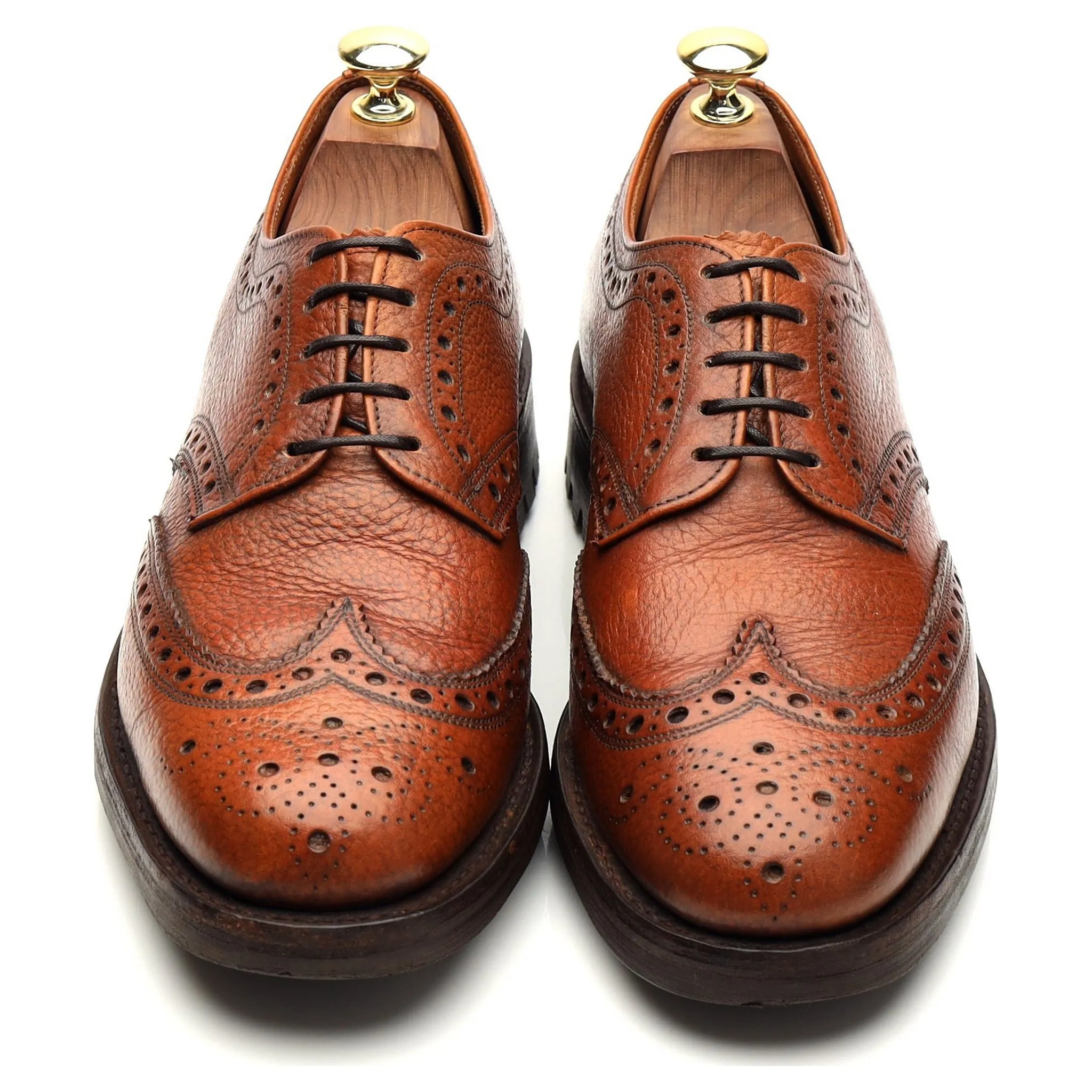 'Tweed II' Tan Brown Leather Derby Brogues UK 7 F