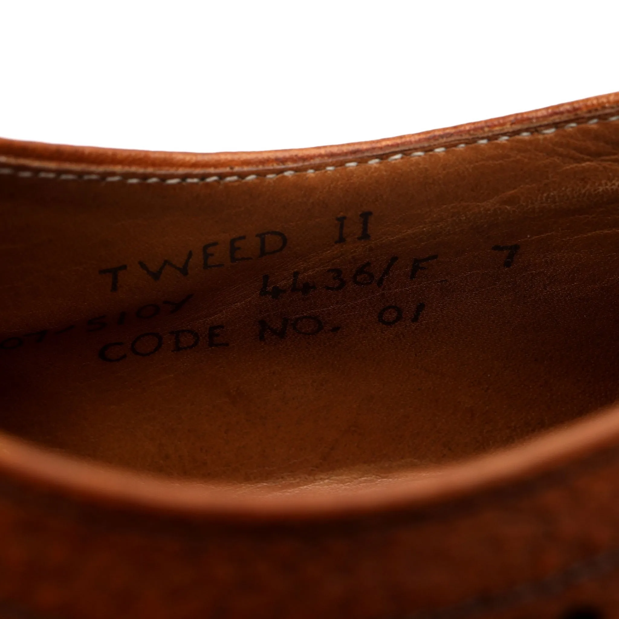 'Tweed II' Tan Brown Leather Derby Brogues UK 7 F