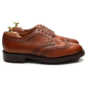 'Tweed II' Tan Brown Leather Derby Brogues UK 7 F