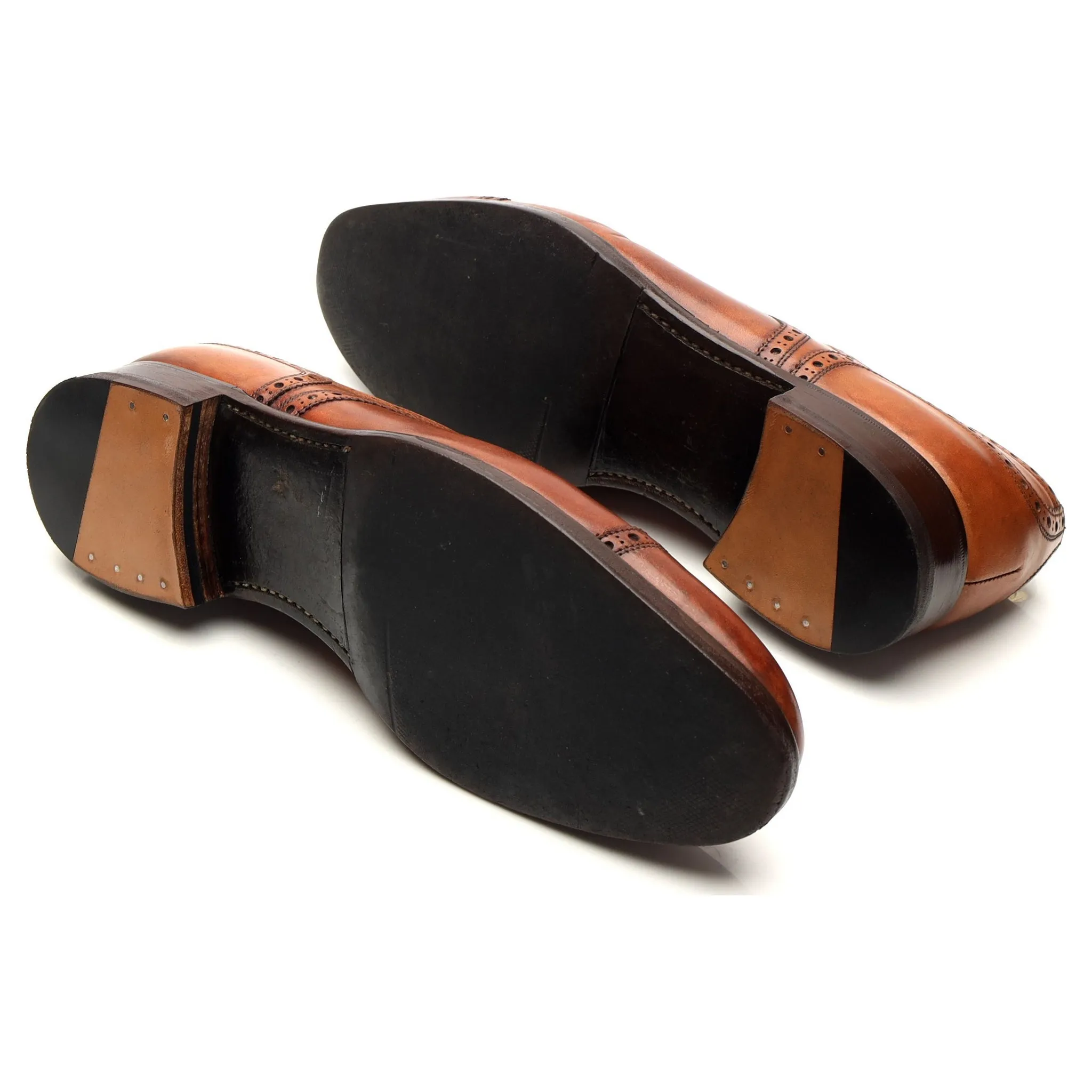 'Union II' Tan Brown Leather Derby Brogues UK 8 F