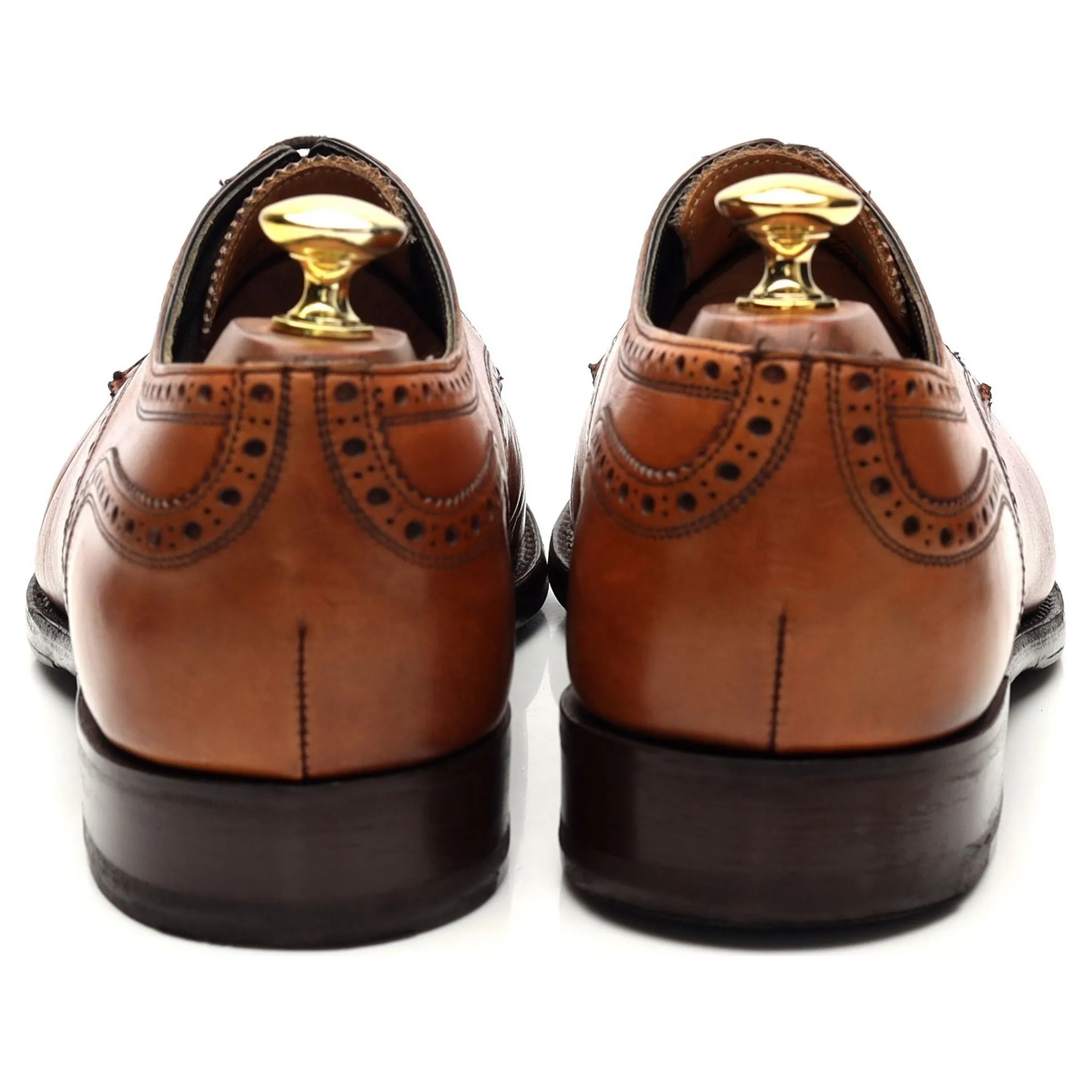 'Union II' Tan Brown Leather Derby Brogues UK 8 F