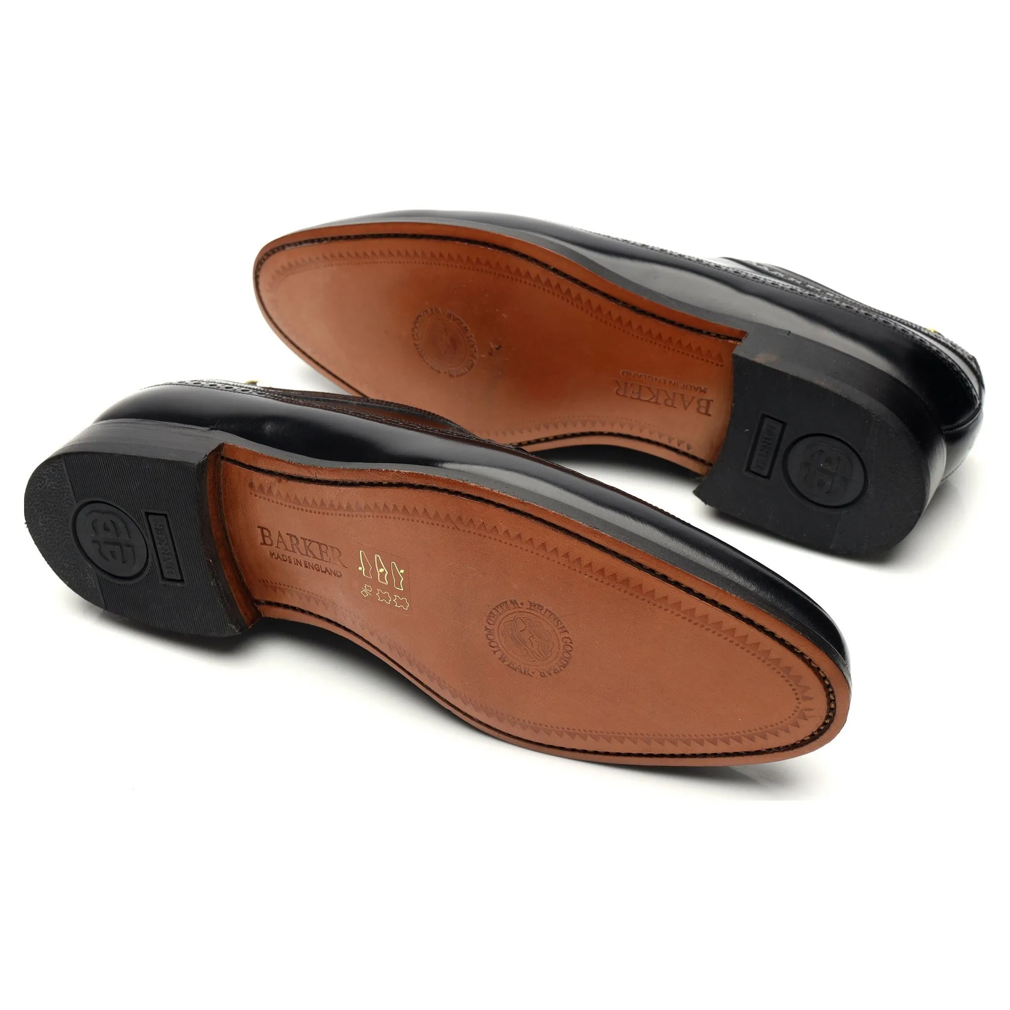 'Woodbridge' Black Leather Derby Brogues UK 8 G