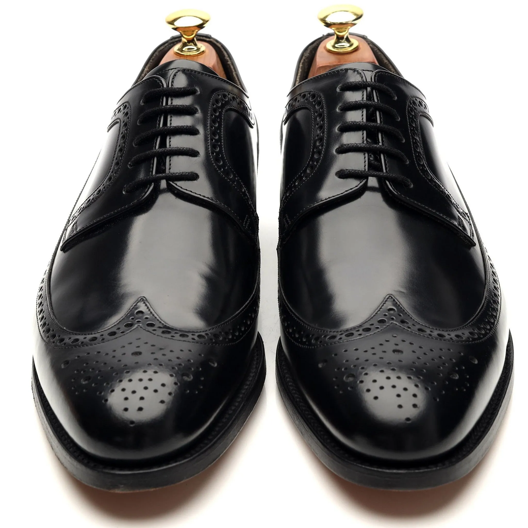 'Woodbridge' Black Leather Derby Brogues UK 8 G