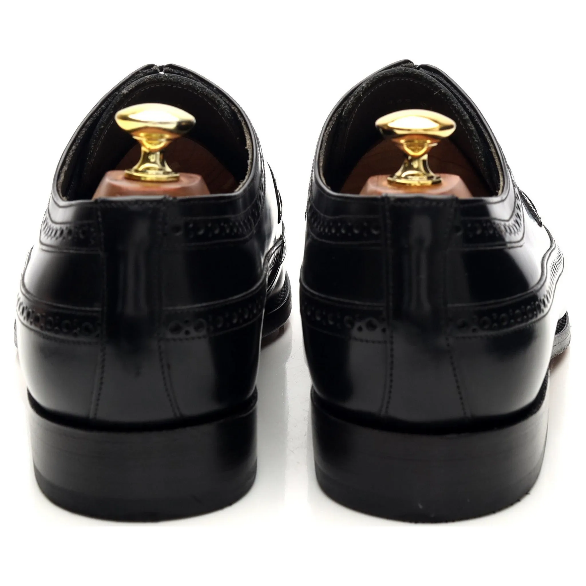 'Woodbridge' Black Leather Derby Brogues UK 8 G